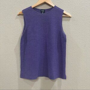Eileen Fisher Womens 100% Wool Purple Sleeveless Pullover Sweater PM Lagenlook